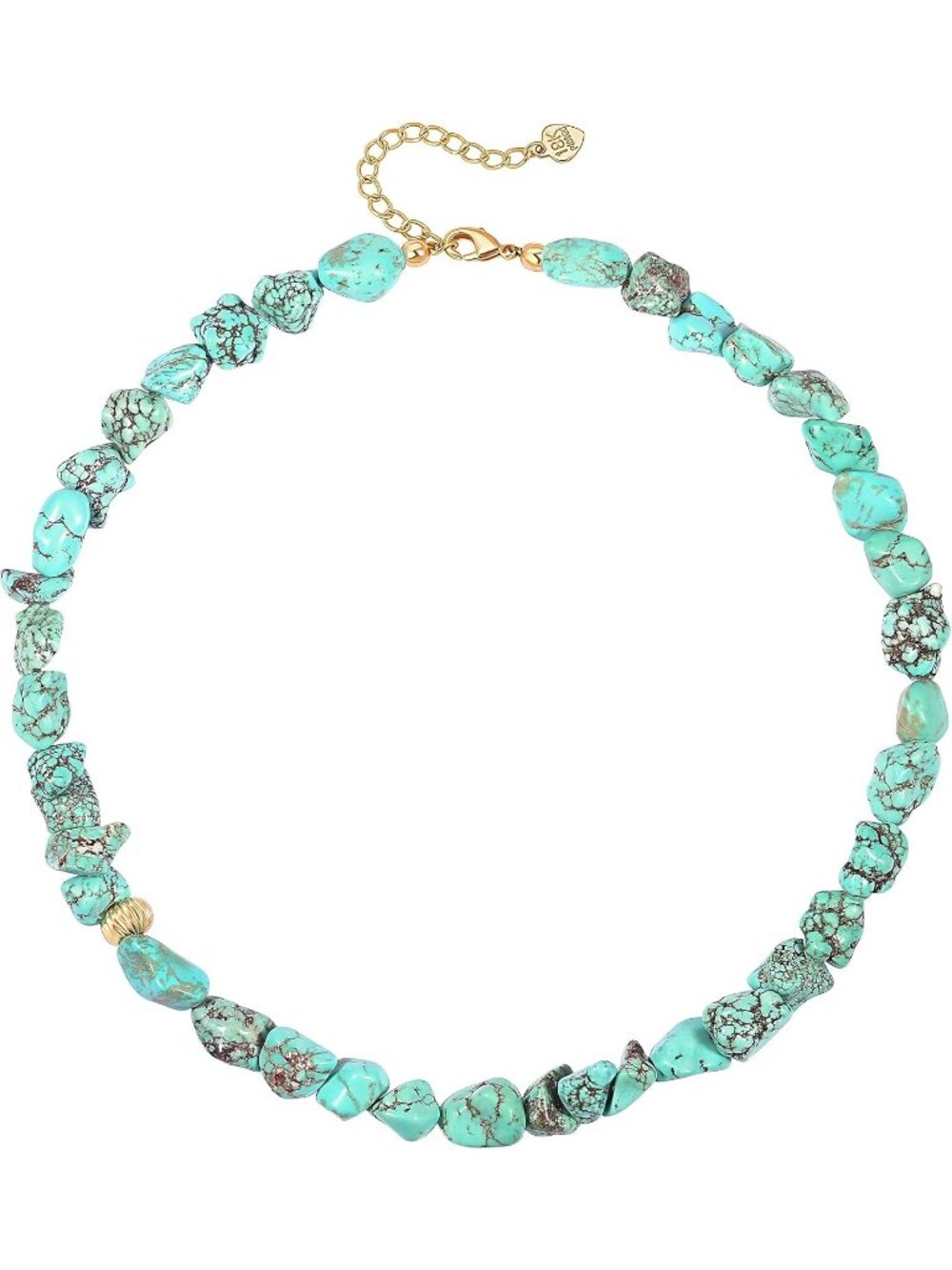 Women's Turquoise Beaded Choker Single Strand Stone Nugget Necklace Gift